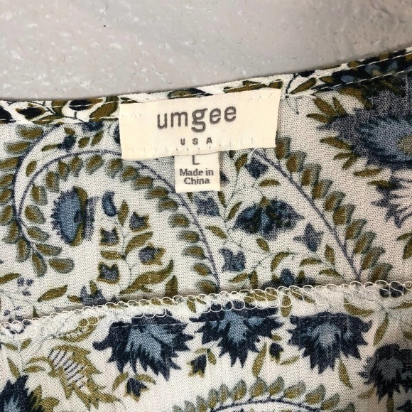 Umgee Size Large Cotton Blend Floral Boho Top - Picture 2 of 6